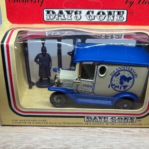 21st Anniversary Blue and Cream Vintage Delivery Van Toy